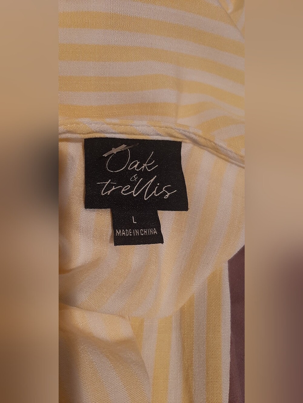 Women’s Pale Yellow Striped Long Sleeve Midi Dress - Picture 4 of 4